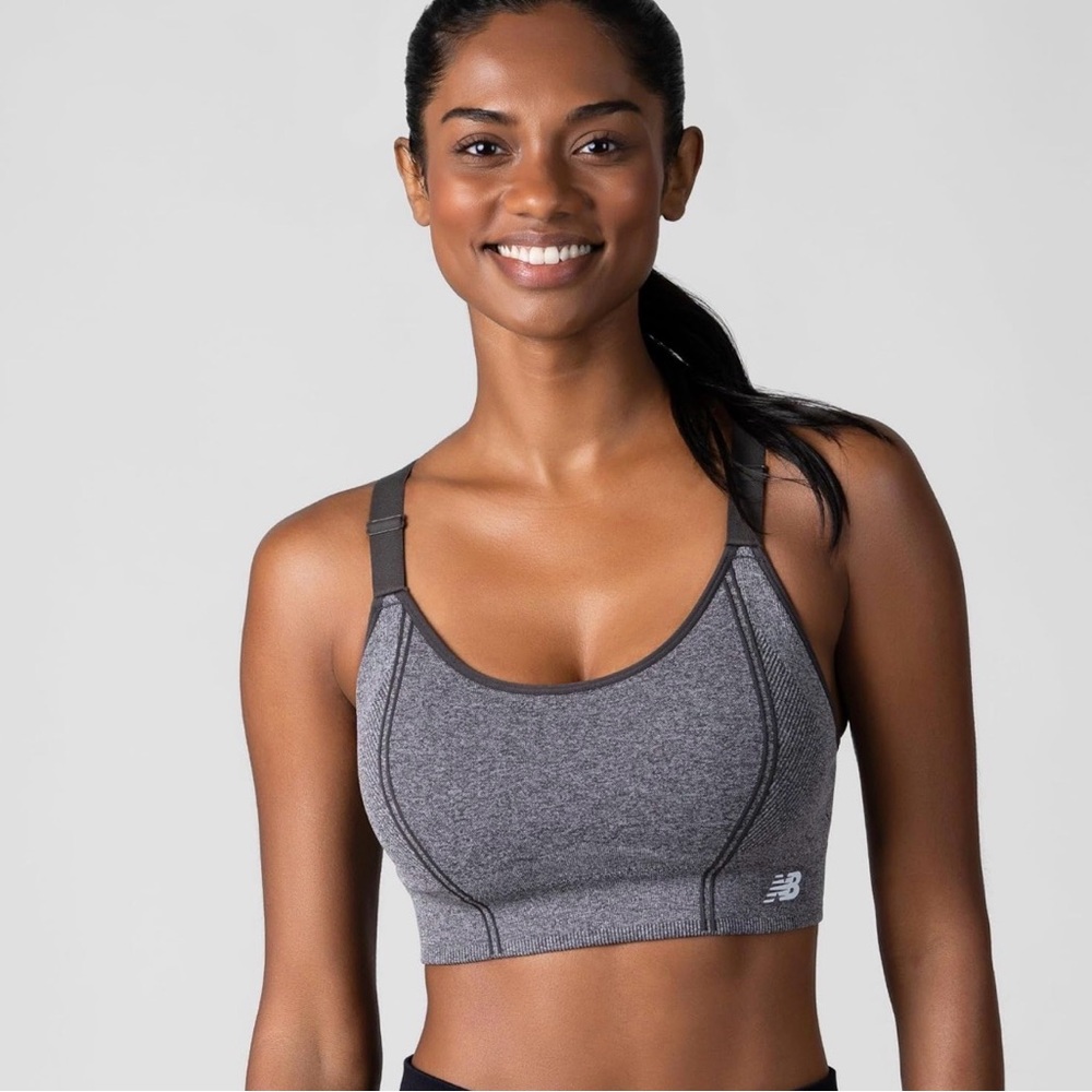 ❥𝗇𝖾𝗐 𝖻𝖺𝗅𝖺𝗇𝖼𝖾: Seamless, Wirefree Sports Bra - Black Cement